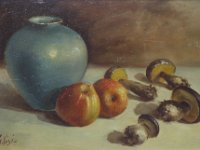 Mele e funghi  Olio su MDF - 26 x 38